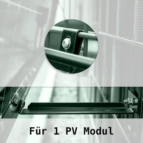 Zaun PV Montagepaket Angewinkelt für 1 PV-Modul Schwarz M3B Solar Zaun Montage 0% nach §12 Abs. 3 UstG (1/5)