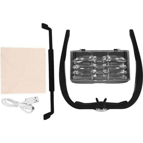 Loupe à lunettes rechargeable USB avec lumière LED pour la lecture, la réparation, l'horlogerie et les bijoutiers (1/4)