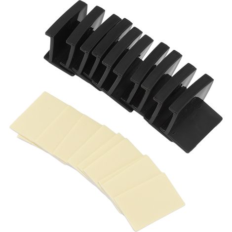 Set mit 10 modernen und minimalistischen Huthaken, starker Acrylkleber, zur Wanddekoration (schwarz). (1/5)