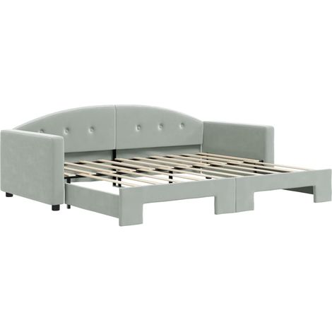 Maison Exclusive - Tagesbett Ausziehbar Hellgrau 90x190 cm Samt