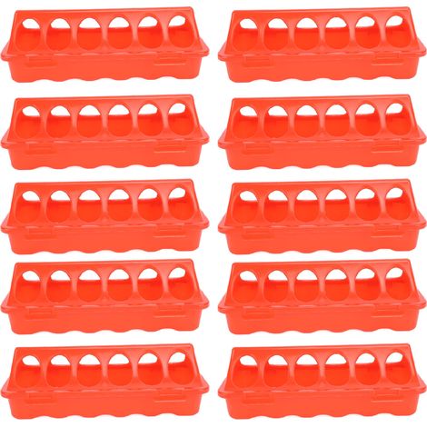 Mangeoire à rabat en plastique pour poussins, abreuvoir pour cailles, petits plateaux d'alimentation pour volailles, 12 abreuvoirs, distributeur de plats pour poulet et canard, 10 ensembles (1/5)