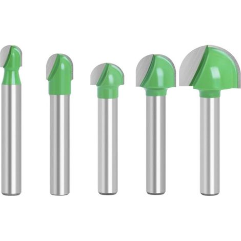 Fraise Defonceuse 6mm - Acier Haute Vitesse - Fond Rond Pour Bois - Rainurage Et Moulure - Lot De 5 Pieces (1/5)