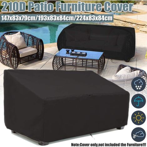 Housse De Protection Pour Canapé Et Fauteuil De Jardin - Tissu Oxford 210D - Résistante Pluie Neige Poussière - 3 Tailles Disponibles
