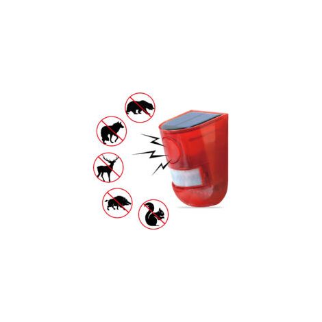 Solarbetriebener akustischer und optischer Alarm mit Bewegungsmelder, 110 Dezibel Sirene (1/3)