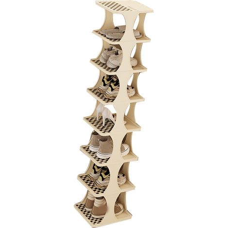 Chaussures meuble rangement multiniveaux gain de place vertical étagère pour maison chambre étudiant entrée penderie (1/5)