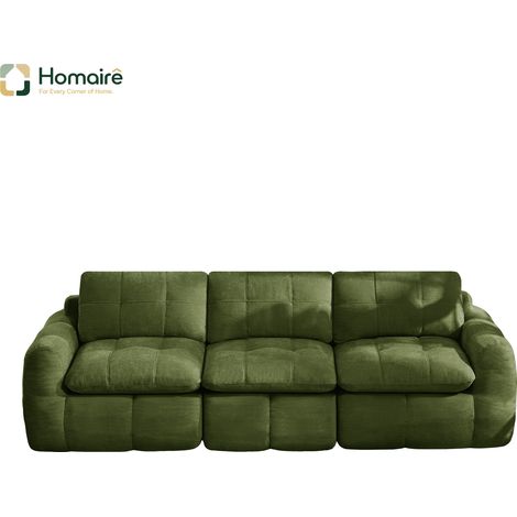 Sofa mit Modulen aus Chenille mit Armlehnen grün en Polyester 264 x 97 x 68 cm HOMAIRE (1/5)