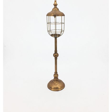 Vimin Box Lampioncino Semplice Portacandela D 17,5 Cm H 81 Cm Oro