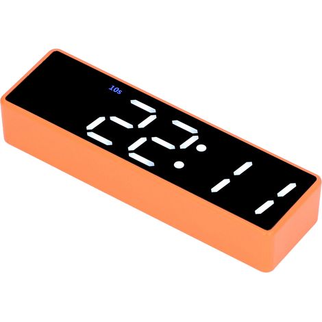Q20 Mini-Intervalltrainings-Stoppuhr für Fitnessstudio, multifunktionaler Indoor-Sporttimer mit integriertem Akku, orangefarbenes Gehäuse + grün-weißes Display (1/5)