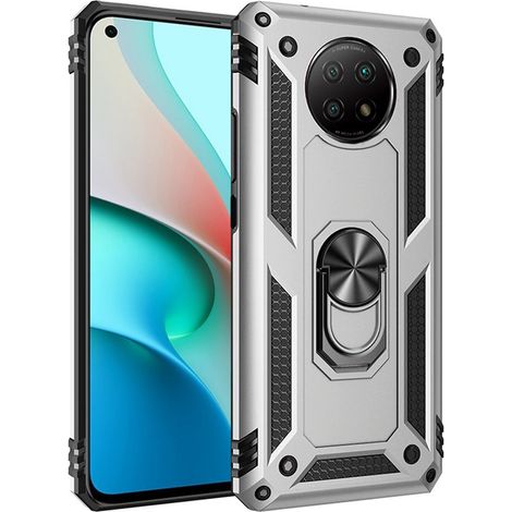 Gepanzerte Schutzhülle für Xiaomi Redmi Note 9T 5G, Nox Case Ring, silber (1/4)