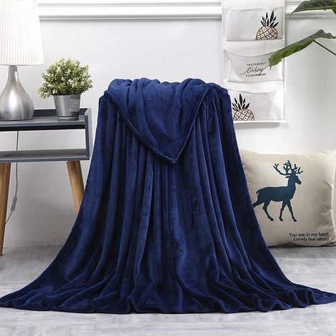 Couverture En Polaire - 220 x 240 cm - Pour Canapé Lit Chambre Camping Voyage - Microfibre Respirante - Douce Chaude Légère - 1 Pièce (1/4)