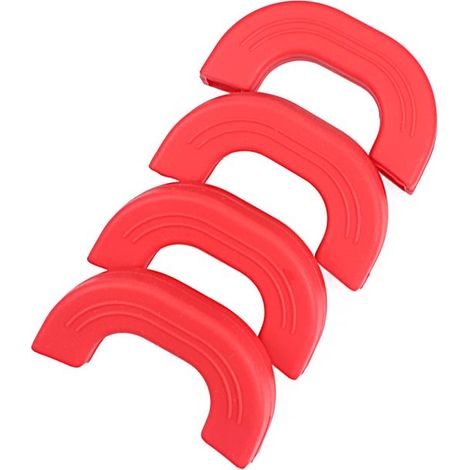 Set di 4 protezioni in silicone per manici di padelle. Resistenti al calore e antiscivolo. Proteggono da scottature e bruciature. Pratico accessorio da cucina per friggere. (1/5)