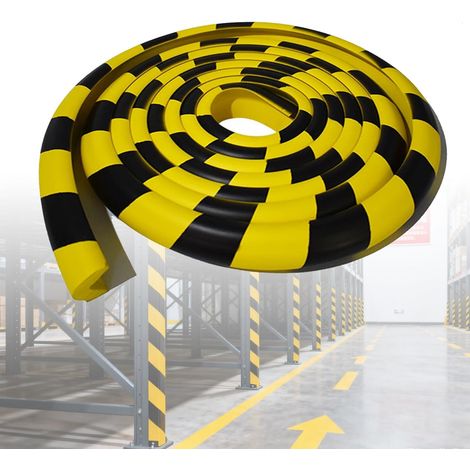 Pare-chocs de sécurité jaunes et noirs, protection de bord en caoutcho (1/5)