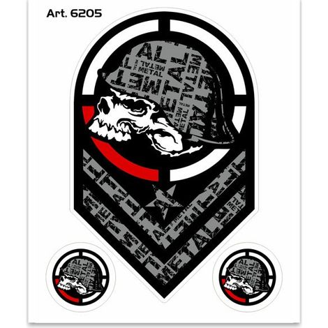 Adesivi Stickers Standard Teschio Metal 10 x 12 cm (1/4)