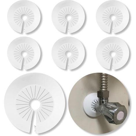 6 pezzi di piastre di copertura in plastica per tubi di riscaldamento, rosette di serraggio, rosette per tubi di riscaldamento, rosette per tubi con diametro da 1,18 a (1/5)