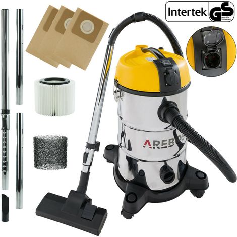 AREBOS Aspirador industrial 5IN1 Aspirador Húmedo/seco 1300W  30L Amarilo (1/5)