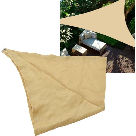 Voile d'ombrage triangulaire de protection solaire en polyéthylène haute densité (PEHD), 3 x 3 x 3 mètres, pour jardin et piscine. (1/5)