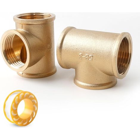 2 Pièces en T 1 Pouce, Ø32 mm Filetage Intérieur en Laiton, Raccord Fileté DN25, Raccords en Laiton Adaptés à l'eau Potable, au Chauffage Central, à l'alimentation en Eau Chaude et Froide (1/5)