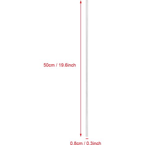 1 rail cylindrique en acier inoxydable, axe linéaire droit, tige ronde de 8 mm de diamètre et de 500 mm de longueur (1/5)