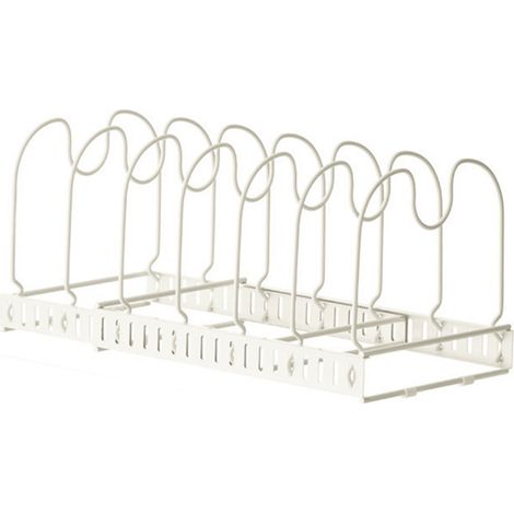 Support mural extensible pour couvercles de casseroles en fer blanc universel, rangement organisateur pour plusieurs ustensiles de cuisine. (1/5)
