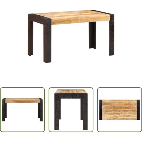 Holz Esstisch -  Esstisch 140x70x76 cm Raues Mango-Massivholz (1/5)
