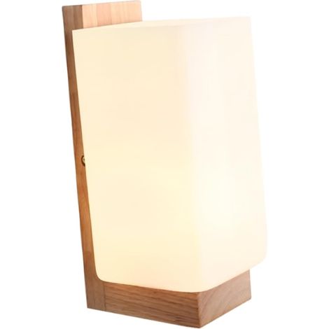 Applique murale en bois massif, luminaire mural en verre sans ampoule, design scandinave, fixation murale élégante, idéale salon ou couloir. (1/5)