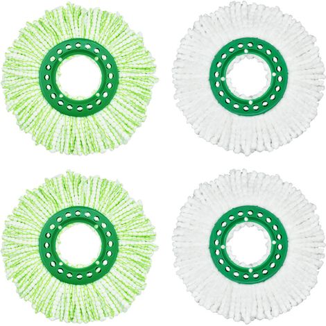 Lntyq 4er-Pack Ersatz-Moppköpfe für Libman Tornado Spinning Mop, wiederverwendbarer Mikrofaser-Ersatzkopf für Libman Tornado Spinning Mop-System, einfach auszutauschen, maschinenwaschbar (1/5)