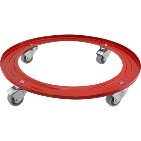 Roter Butanflaschenhalter aus Metall mit Rädern, Durchmesser 32 cm, sicherer Halt - BRAND