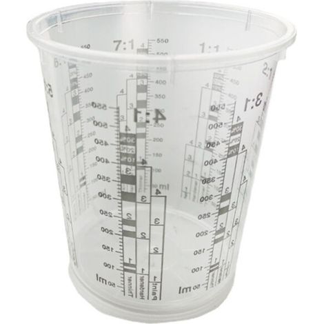 Lot de 20 gobelets doseurs jetables en plastique, capacité 680 ml, avec graduation