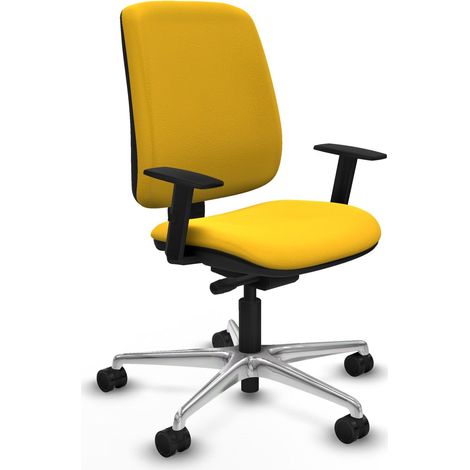Chaise piqueras y crespo Alares simili cuir jaune accoudoirs 1D (1/2)