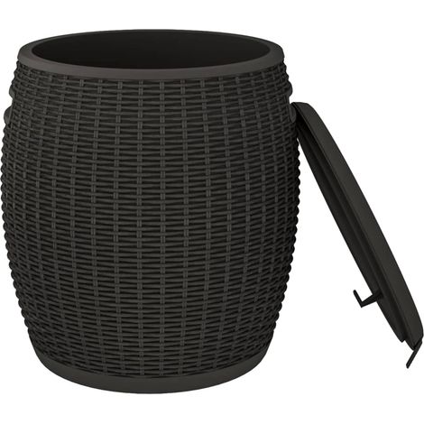 Contenitore per mobili da giardino 4 in 1 in polipropilene nero 020013036