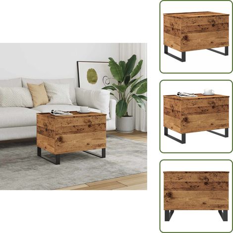 vidaXL Table basse vieux bois 60x44,5x45 cm bois d'ingénierie (1/5)
