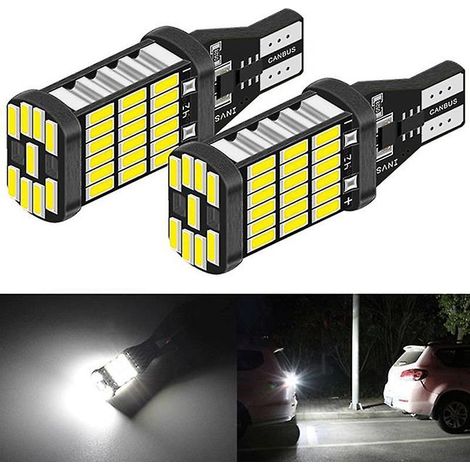 Ampoule LED Canbus T16 T15 921 W16W pour feu de recul de voiture, lot de 2