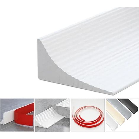 Bande adhésive pour douche, seuil de douche / barrière anti-eau, joint d'étanchéité, bande de douche adhésive blanche 1 m/2 m/3 m (1/5)