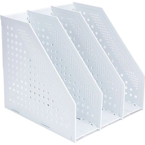 Boîte de rangement pour classeurs, rangement de documents de bureau, porte-revues pliable en plastique robuste et de haute qualité pour le bureau, l'école et la maison (1/5)