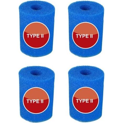 Lot de 4 éponges filtrantes pour filtre de piscine pour Intex type II - Réutilisables - Éponge très élastique - Pour nettoyage de piscine (1/5)