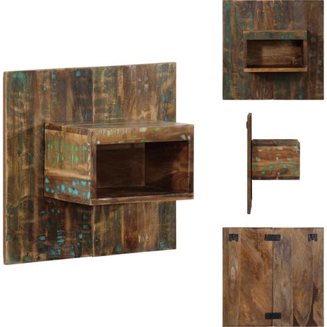 Table de chevet multicolore 50x27x50 cm bois de récupération - Table De Chevet - Tables De Chevet - Armoire De Lit - Table D'appoint Pour Chambre À Coucher (1/5)