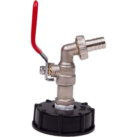Tap for 1000L rainwater harvesting tank - 1/2 inch threaded IBC adapter - Hose fitting (1/5)