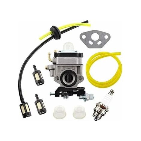 Kit carburateur pour débroussailleuses AL-KO Alko, modèles BC410, BC4535, BC4125, avec tuyau et filtre à carburant. (1/5)
