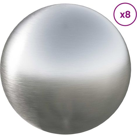 Boule Brossée 8 pc Ø 5 cm Argenté Acier Inoxydable 201 vidaXL