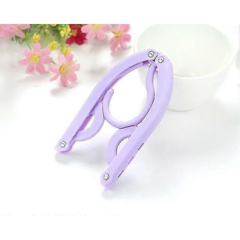 10 Stück Reisekleiderbügel, tragbare, faltbare Kleiderbügel aus Kunststoff für Reisen, Outdoor-Aktivitäten und Camping-Light purple