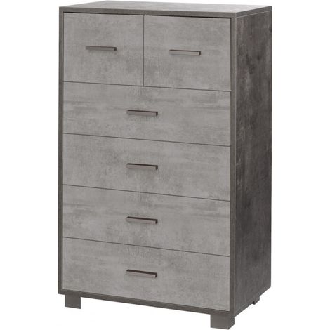 Mueble móvil 4 + 2 cajones 70L x 41P x h112 – Acabado negro mate y cemento – Sarmog