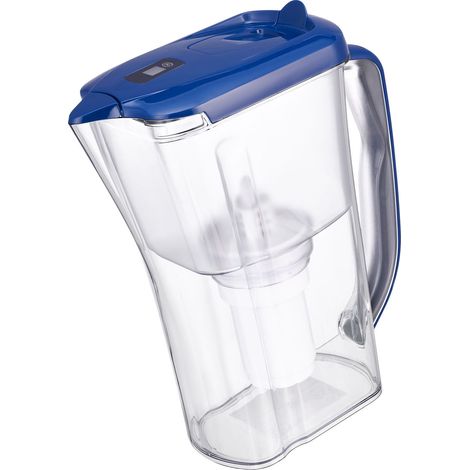 Carafe filtrante 9 tasses, système 5 étages avec indicateur de remplacement, sans BPA. Réduit calcaire, plomb, chlore et odeurs. Durée 3 mois ou 150 L. Filtration rapide. (1/5)