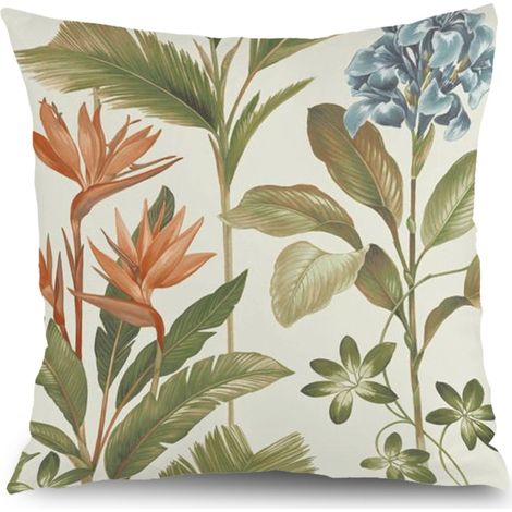 Housse de coussin floral papillon printemps, décoration canapé maison,50×50cm (1/5)