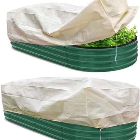 Gartenschutzabdeckung 100x40x45cm, sandfarben, mit Kordelzug, Insekten-, Vogel- und Frostschutz für Pflanzen und Gemüse (1/5)