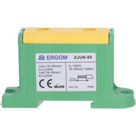 Conector de vía única ZJUN-95 PE amarillo-verde R34RR-07020000803