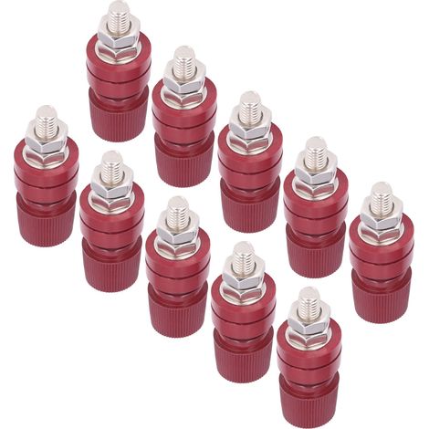 Bornes de connexion M8 x10, vis en fer pour onduleur, instrument électronique, rouge (1/5)