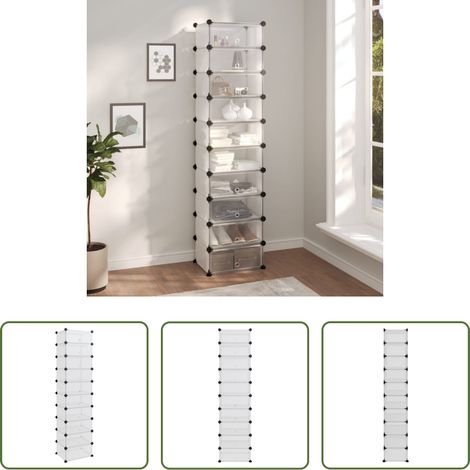 Schuhablage - Schuhregal Transparent 44x32x174 cm PP (1/5)