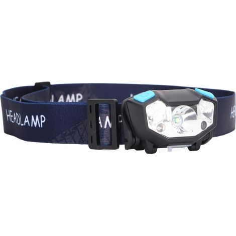 Lampe frontale rechargeable USB étanche haute luminosité avec détecteur de main pour extérieur noire (1/5)