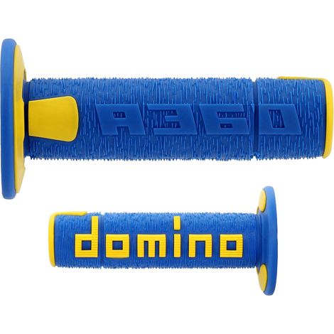Manopole Domino OFF road NUOVE lamellari bicomponenti blu/giallo