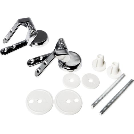 Cerniere cromate metallo per sedile coprivaso tavoletta wc copriwater supporti agganci staffe confezione 1 (1/2)